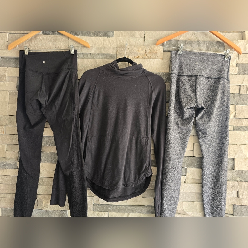 Lululemon Black and Gray Activewear Lot SM MED